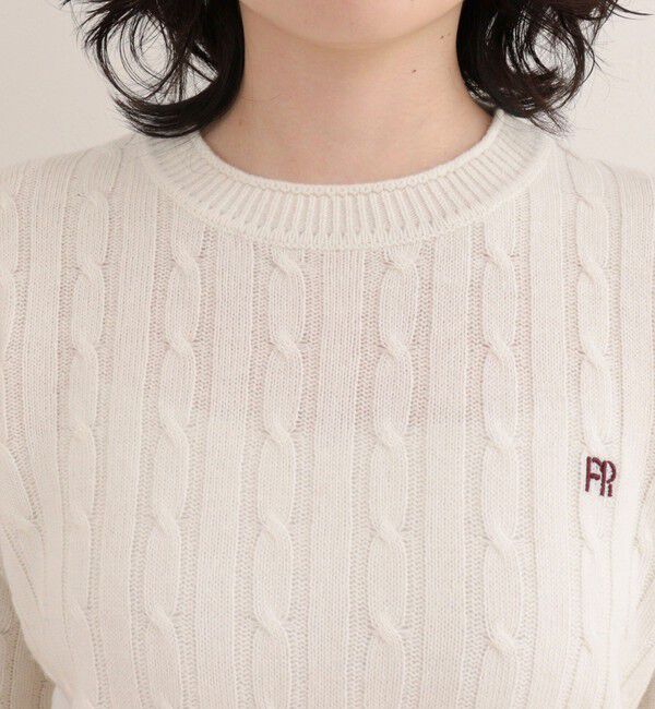 fredy emue「FR刺しゅうケーブル柄クルーネックプルオーバー」|ニット・セーター|