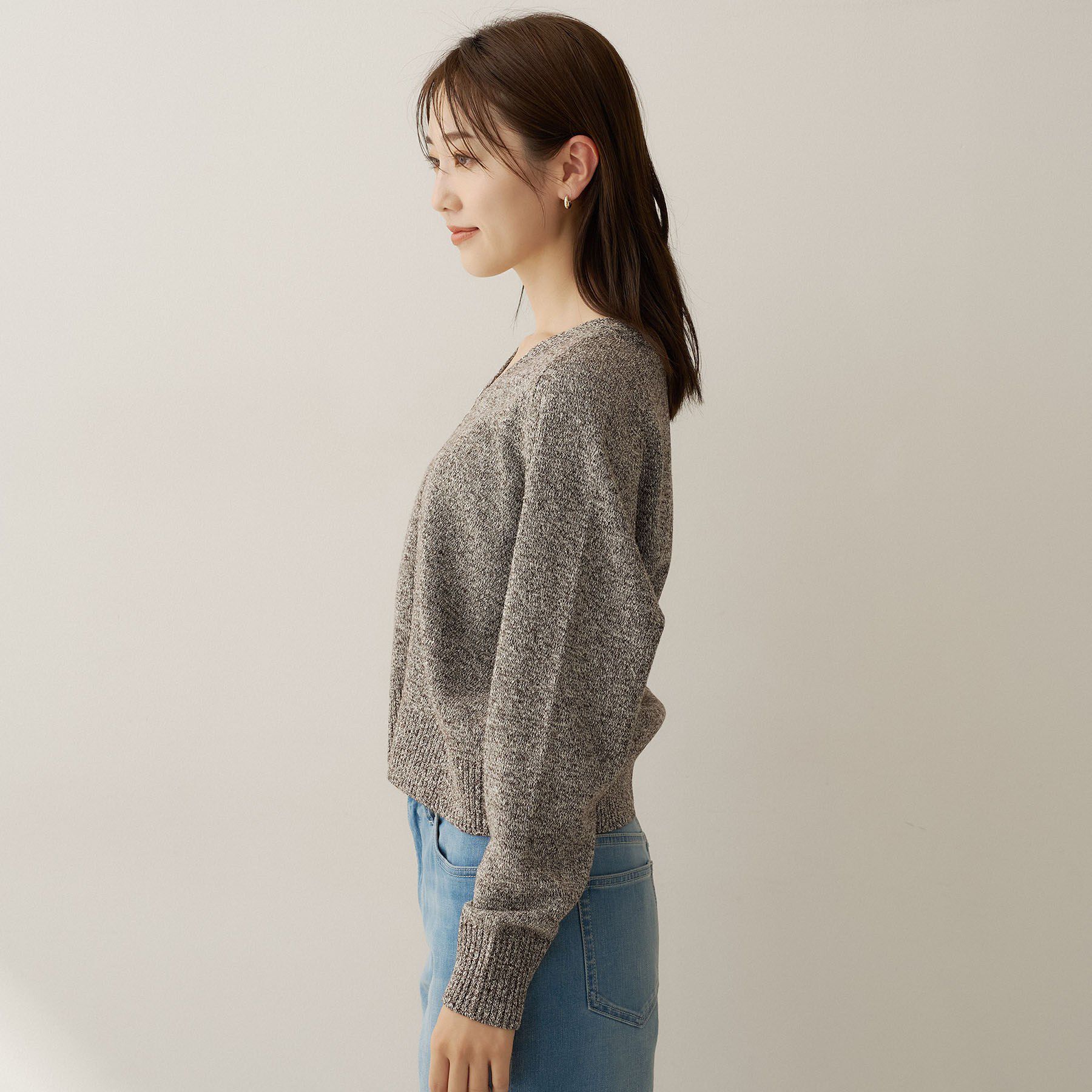 UNTITLED「【店頭人気！】杢調ジップカーディガン」|カーディガン|