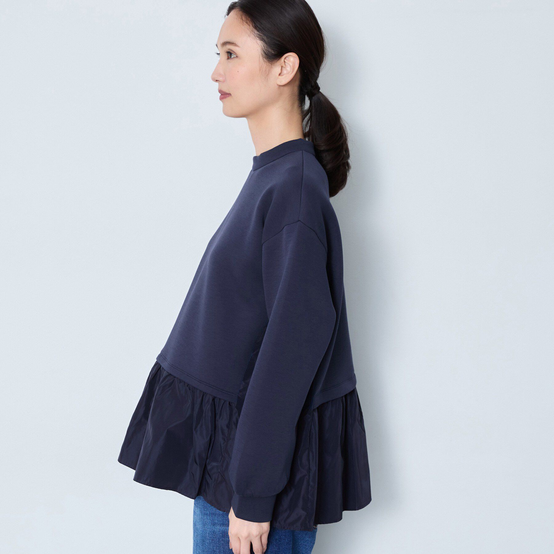 Reflect「【手洗い可】異素材切り替えデザインプルオーバー」|Tシャツ・カットソー|