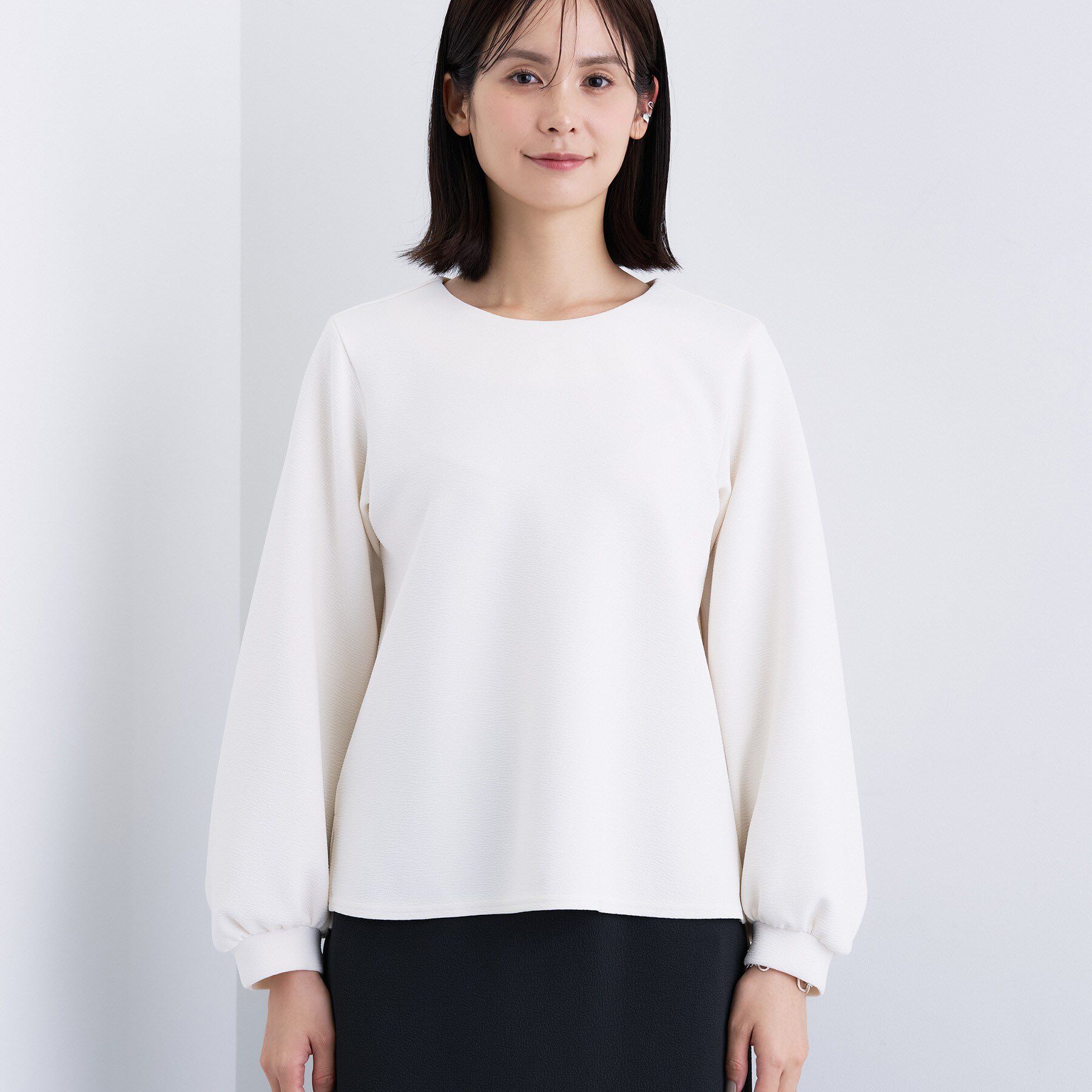 INDIVI「【SETUP可能／袖コンシャス】ダンボールジャージトップス」|Tシャツ・カットソー|