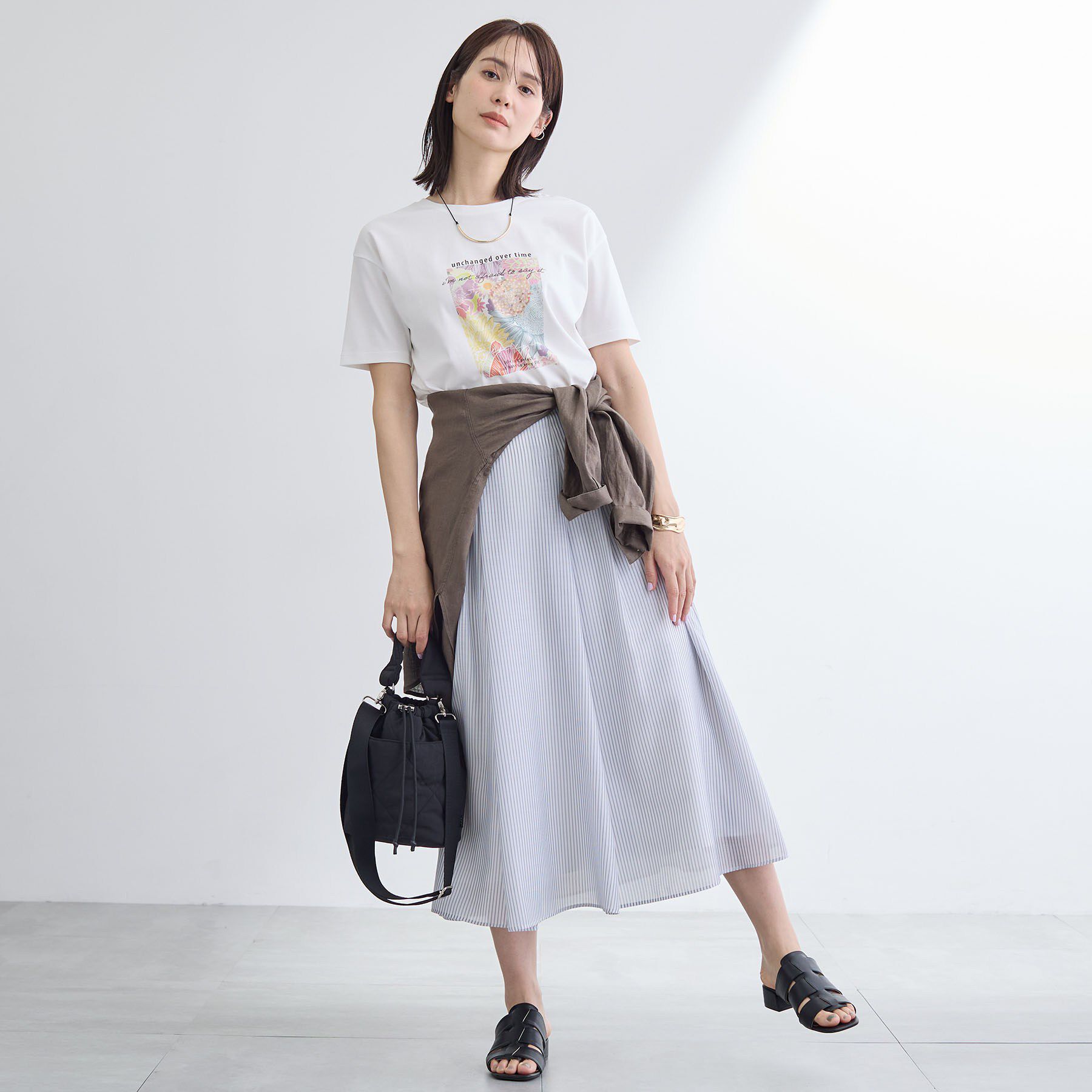 INDIVI「【UVケア／選べるグラフィック】スムースジャージTシャツ」|Tシャツ・カットソー|