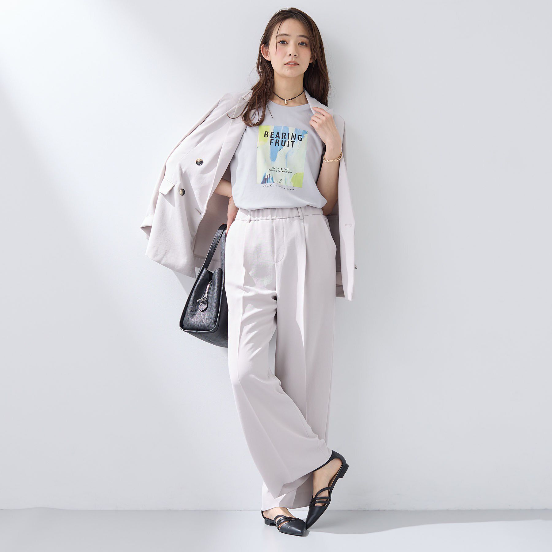 INDIVI「【UVケア／選べるグラフィック】スムースジャージTシャツ」|Tシャツ・カットソー|