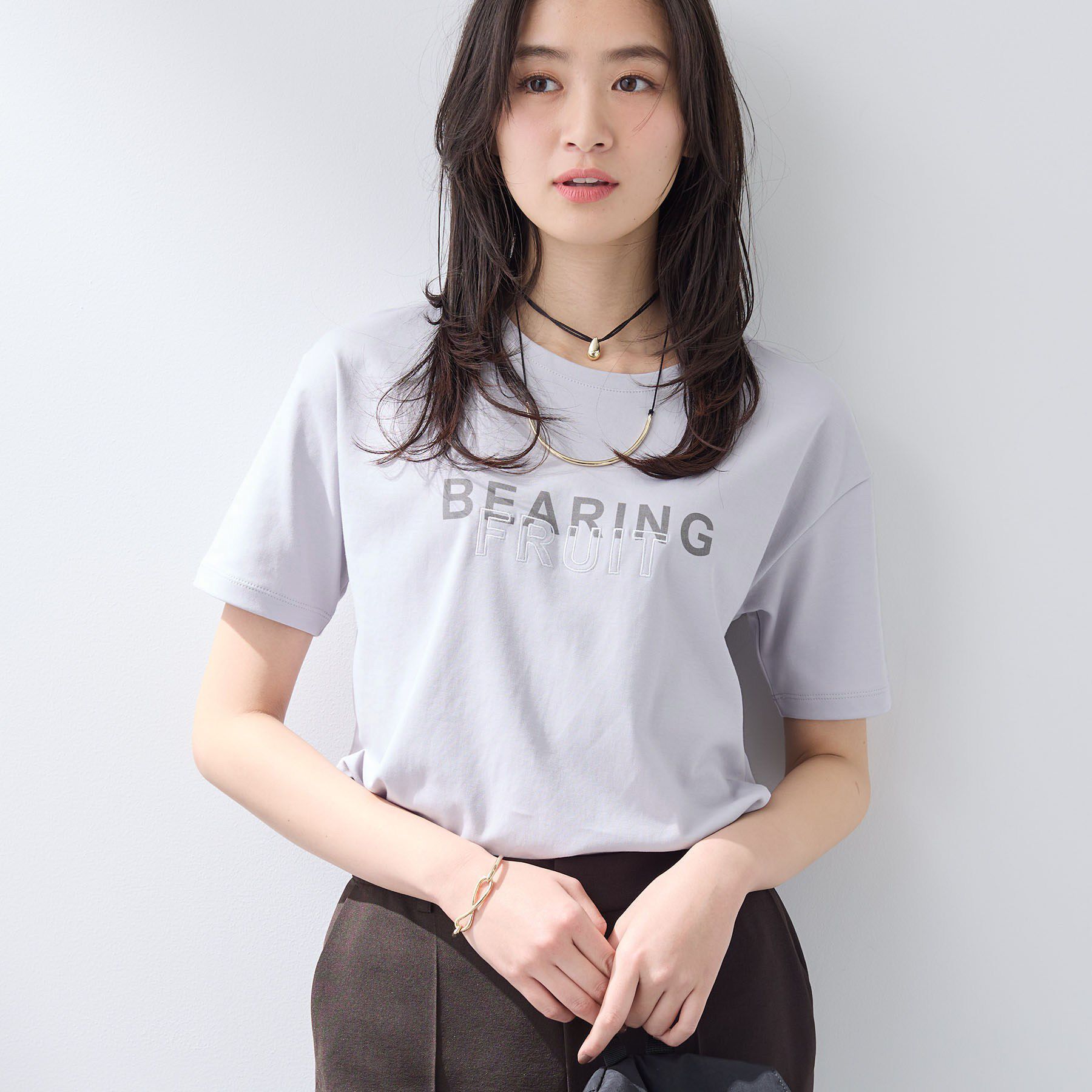 INDIVI「【UVケア／選べるグラフィック】スムースジャージTシャツ」|Tシャツ・カットソー|