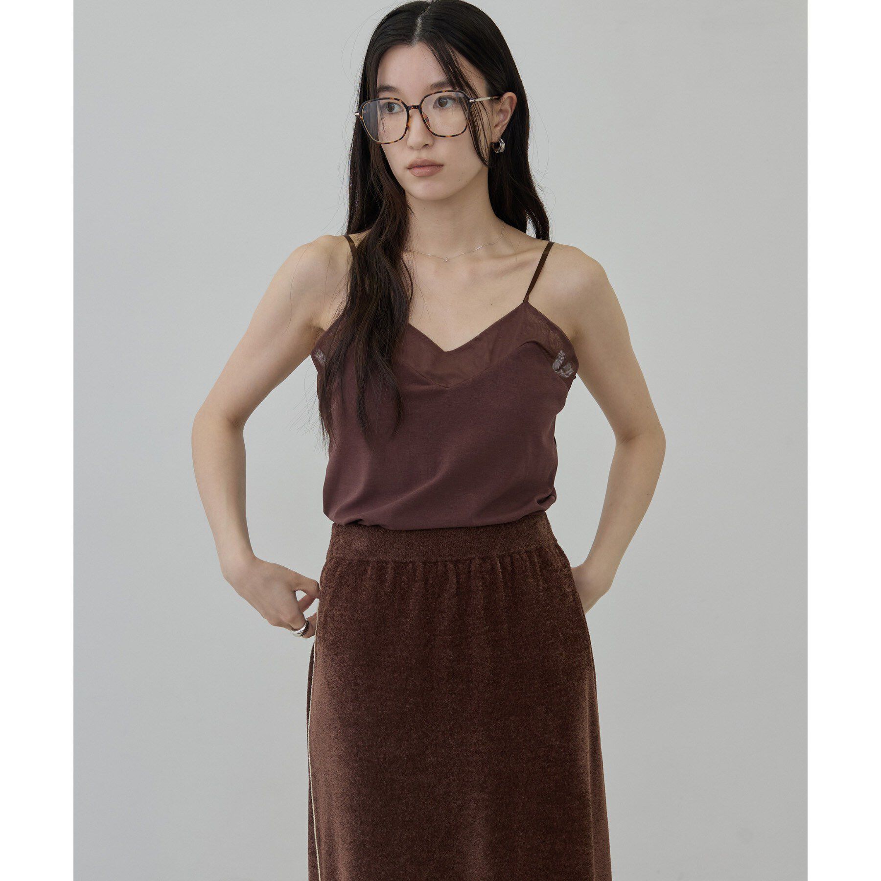 GALLEST「シアーVネックキャミソール【LIVE紹介／上枝みどりさん着用】」|キャミソール|