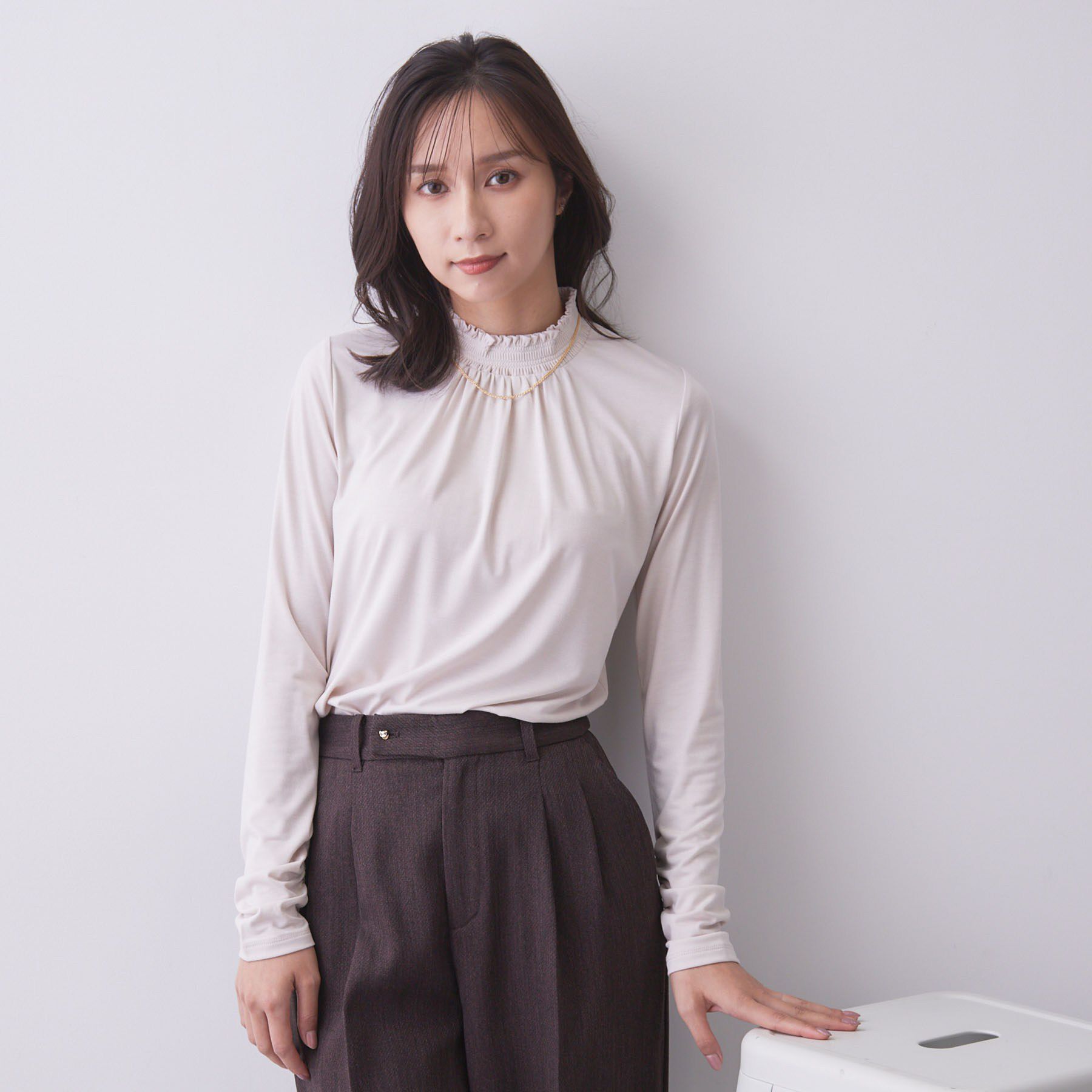 index「【吸湿発熱／S-3L】シャーリングインナー《洗濯機OK／抗菌防臭》」|Tシャツ・カットソー|