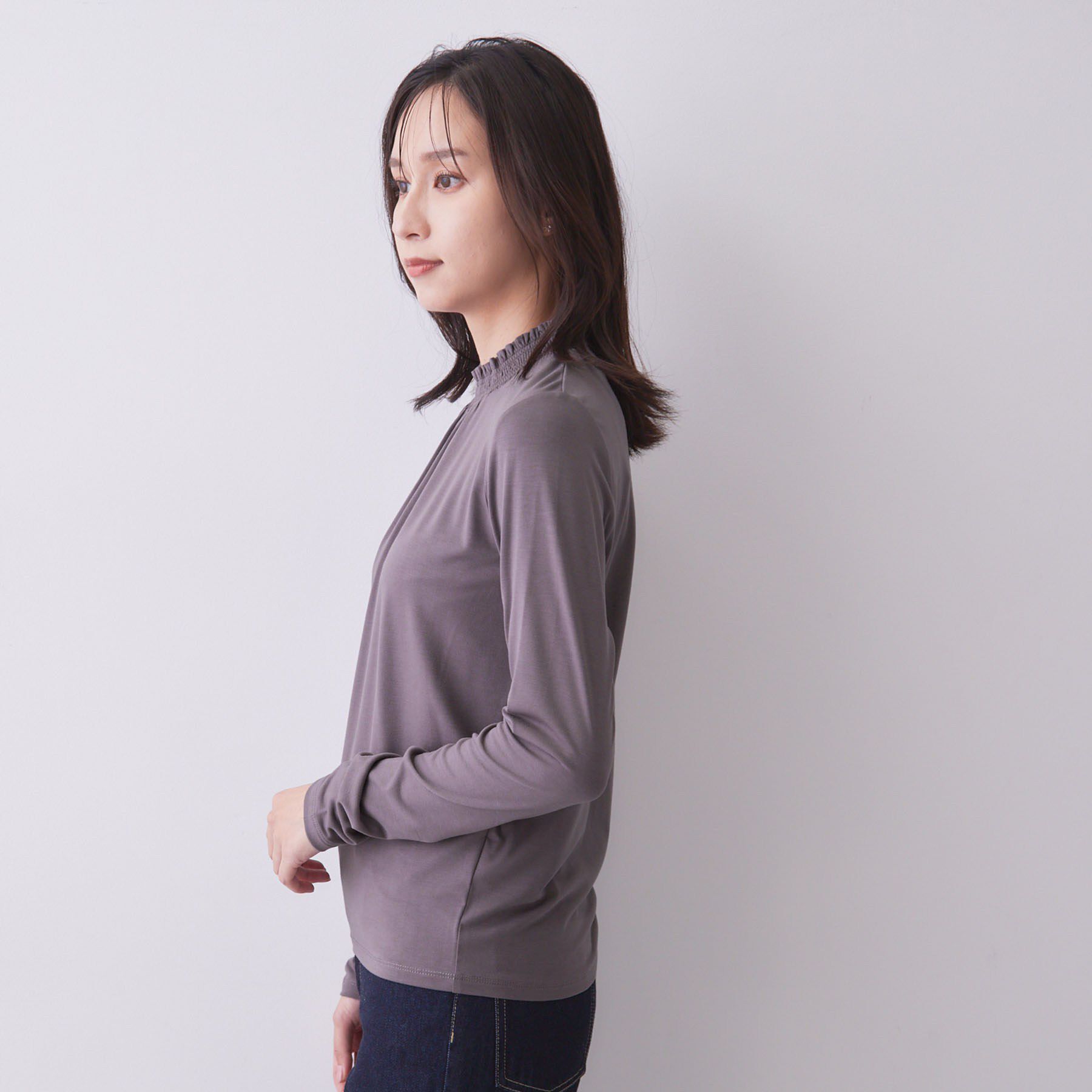 index「【吸湿発熱／S-3L】シャーリングインナー《洗濯機OK／抗菌防臭》」|Tシャツ・カットソー|