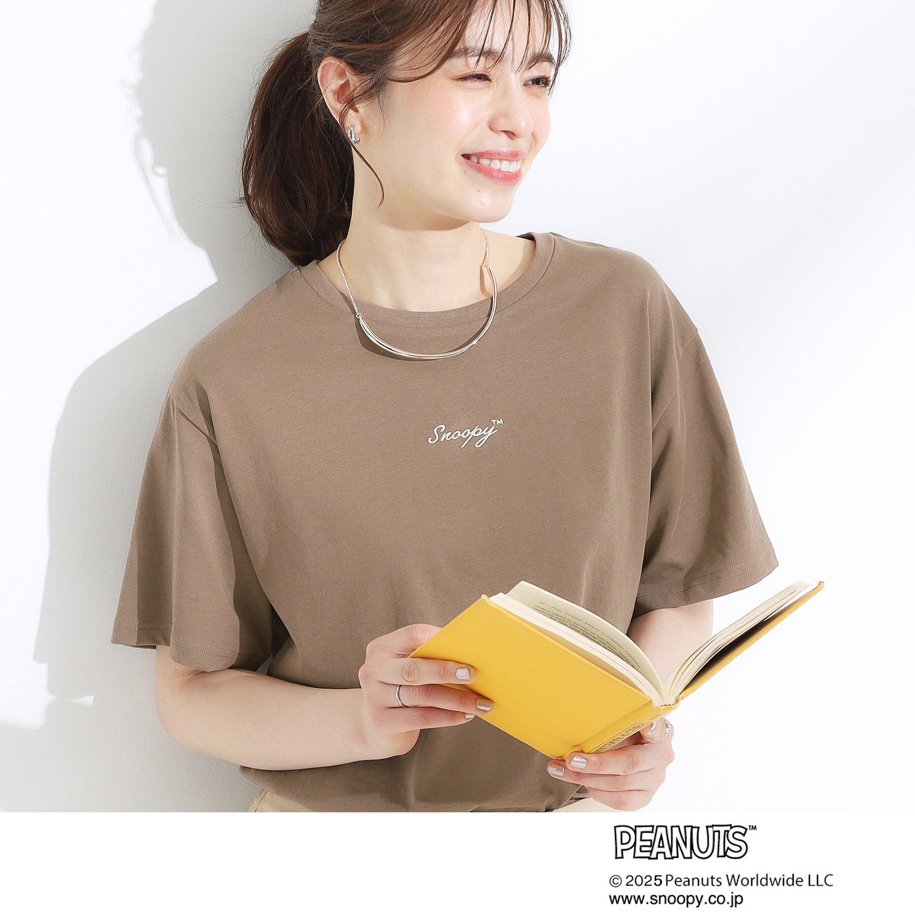 SHOO･LA･RUE「【PEANUTS】ひんやりTシャツ」|Tシャツ・カットソー|モカブラウン(042