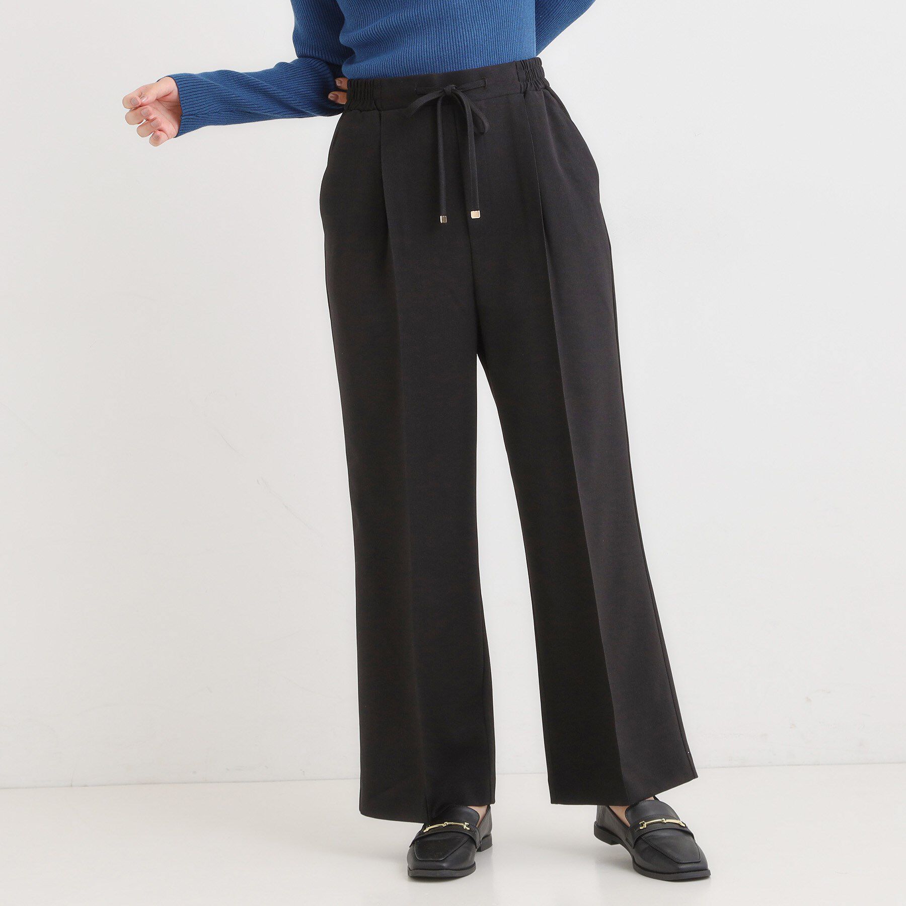 SHOO･LA･RUE「【洗濯機可/S-LL/高レビュー】上品シルエットで美しい イージーワイドパンツ」|その他|
