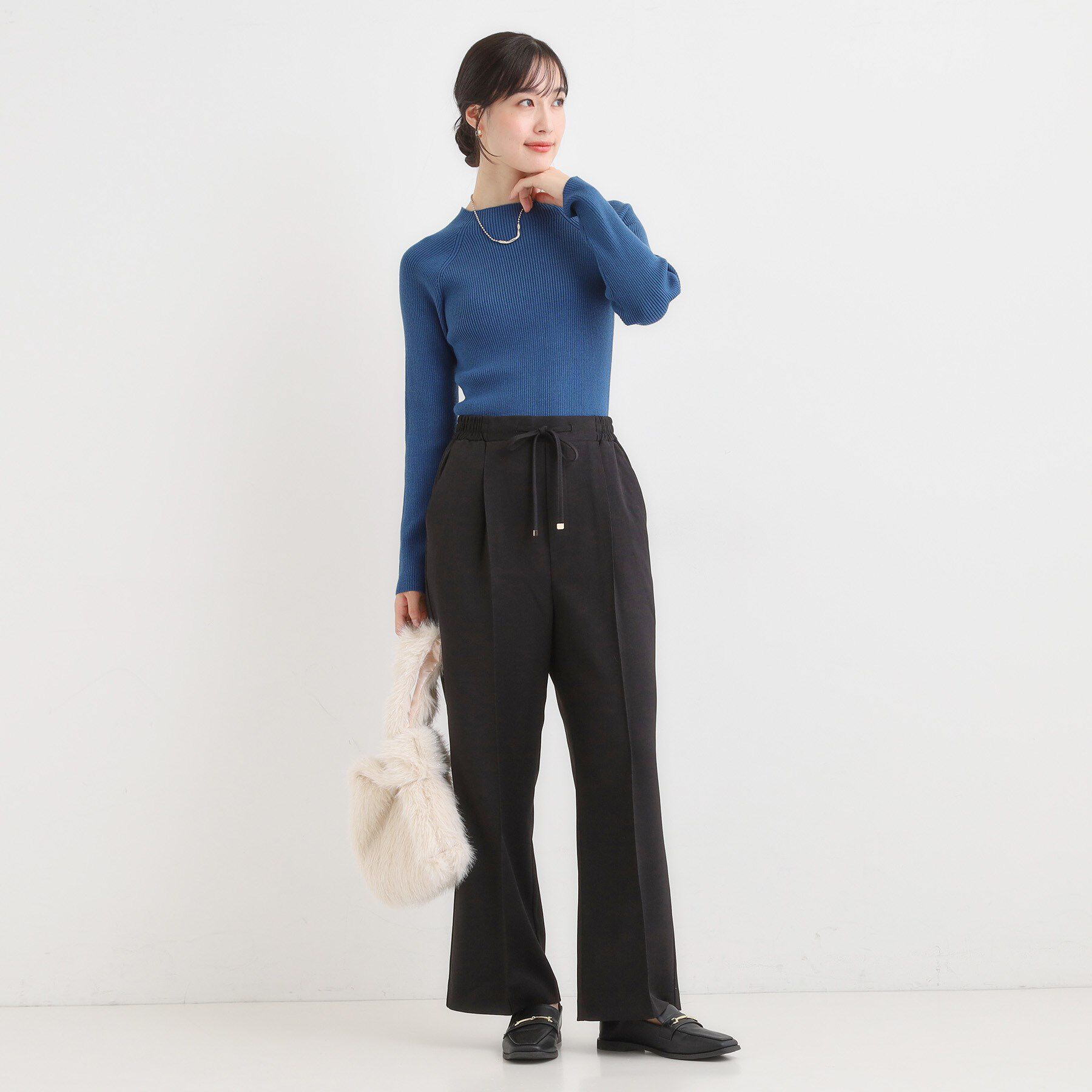 SHOO･LA･RUE「【洗濯機可/S-LL/高レビュー】上品シルエットで美しい イージーワイドパンツ」|その他|