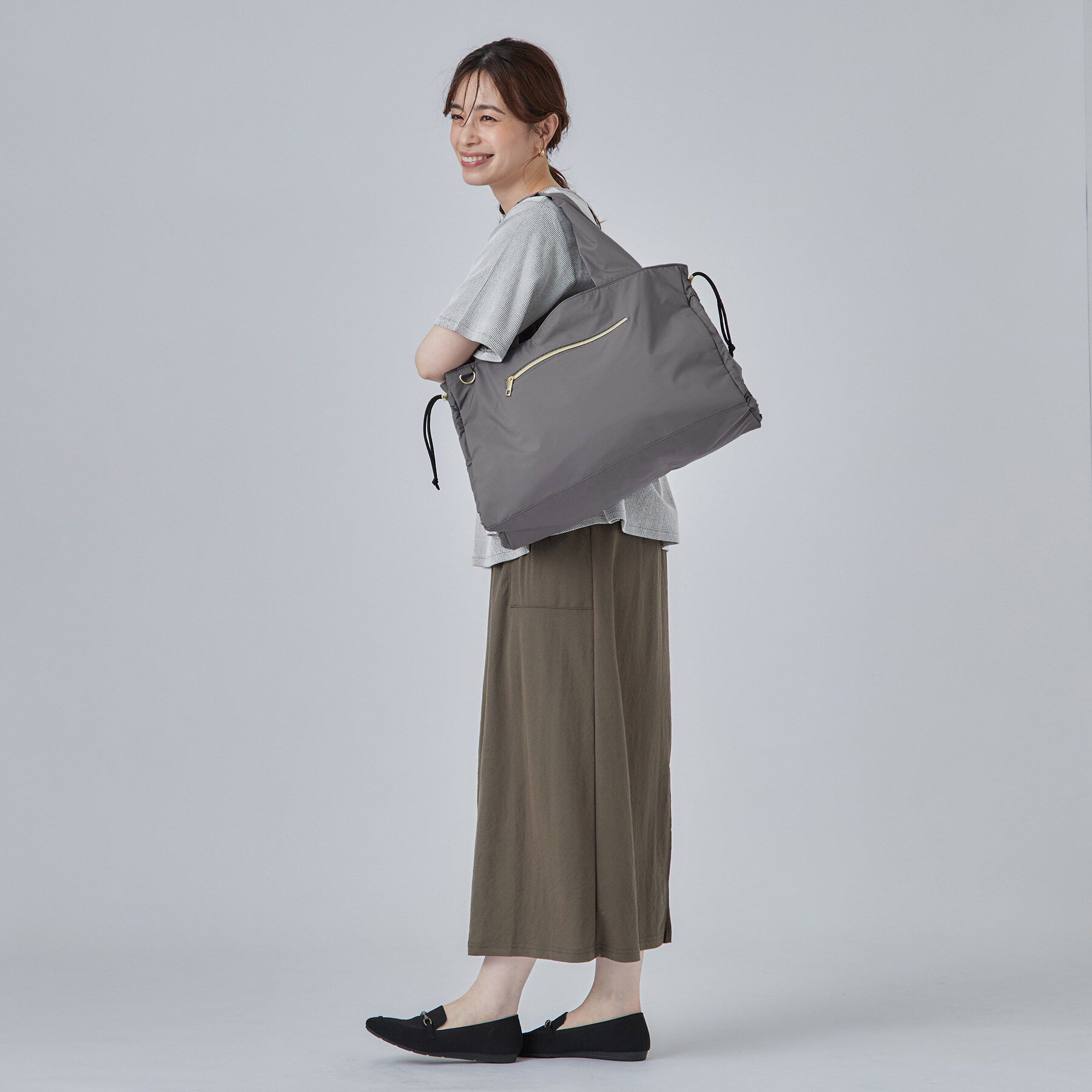 SHOO･LA･RUE「【撥水】サイドドロストビッグトートバッグ」|トートバッグ|