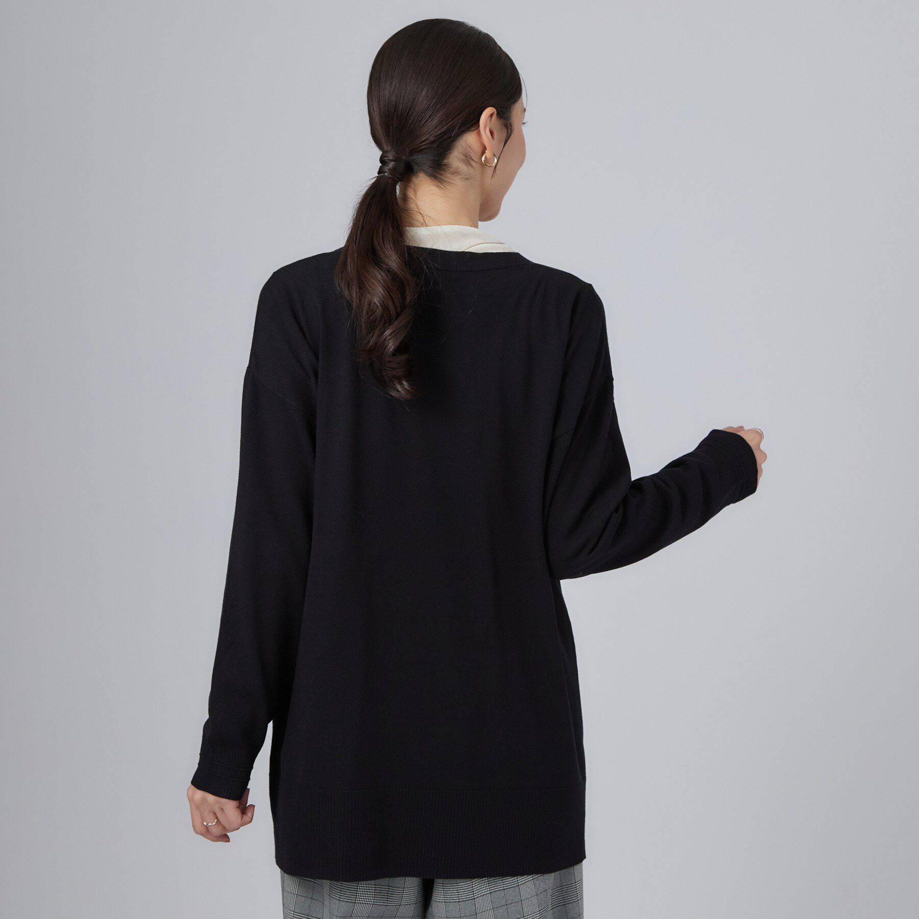 SHOO･LA･RUE「【体型カバー/洗濯機可/ポケット付き】ゆるシルエット もちもち ボタンレスカーディガン」|カーディガン|