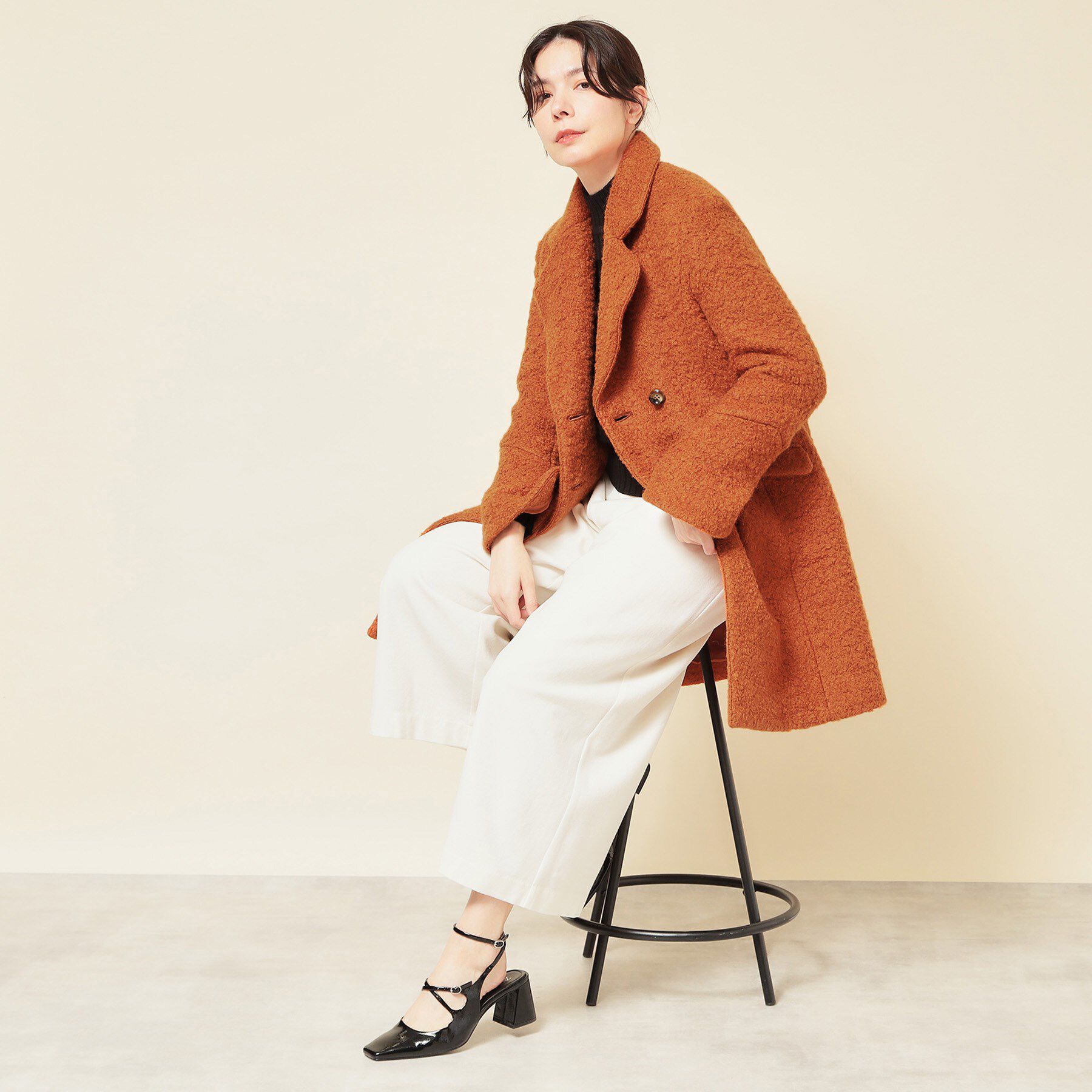 SunaUna「【COLLECTION LINE】ブークレーコート」|チェスターコート|