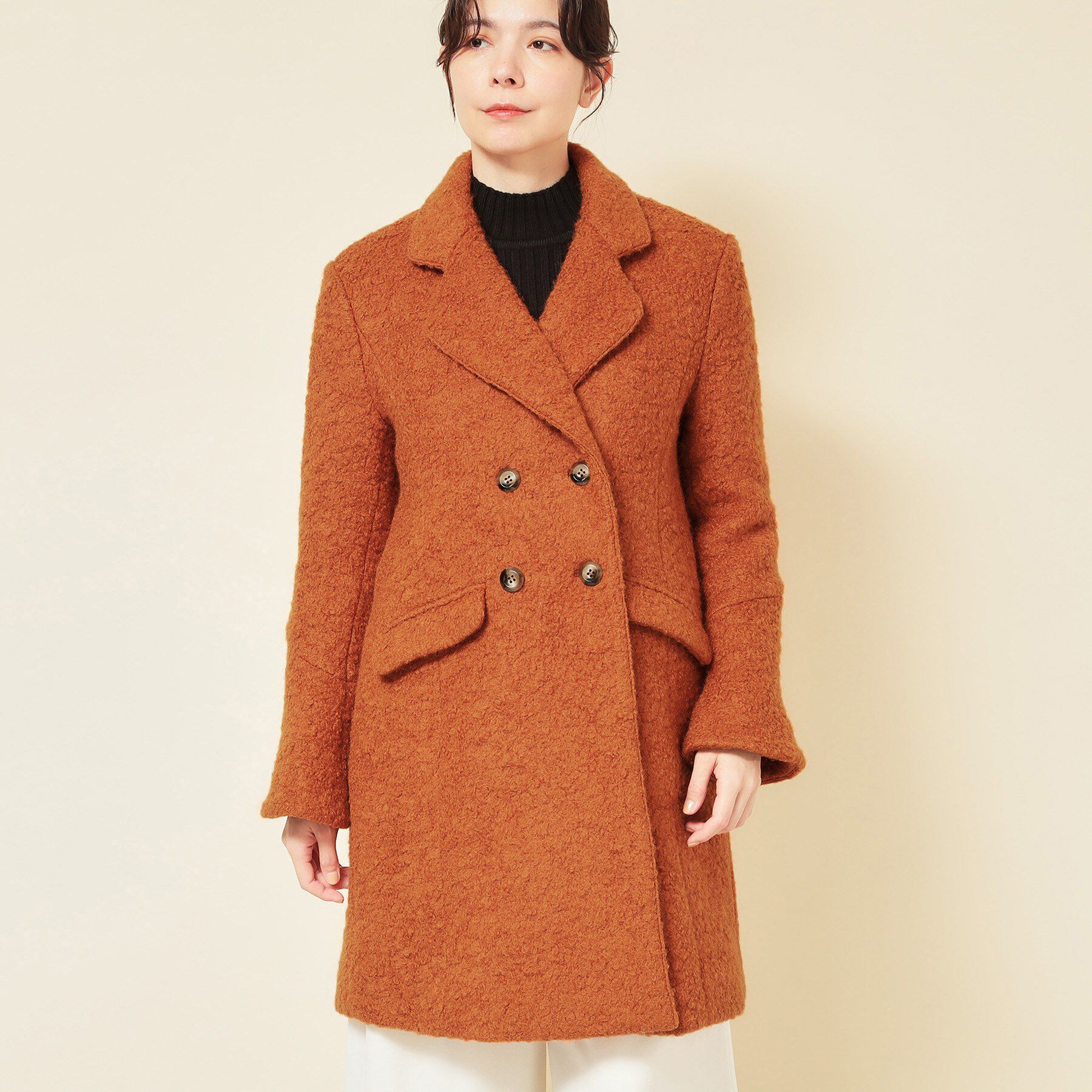 SunaUna「【COLLECTION LINE】ブークレーコート」|チェスターコート|