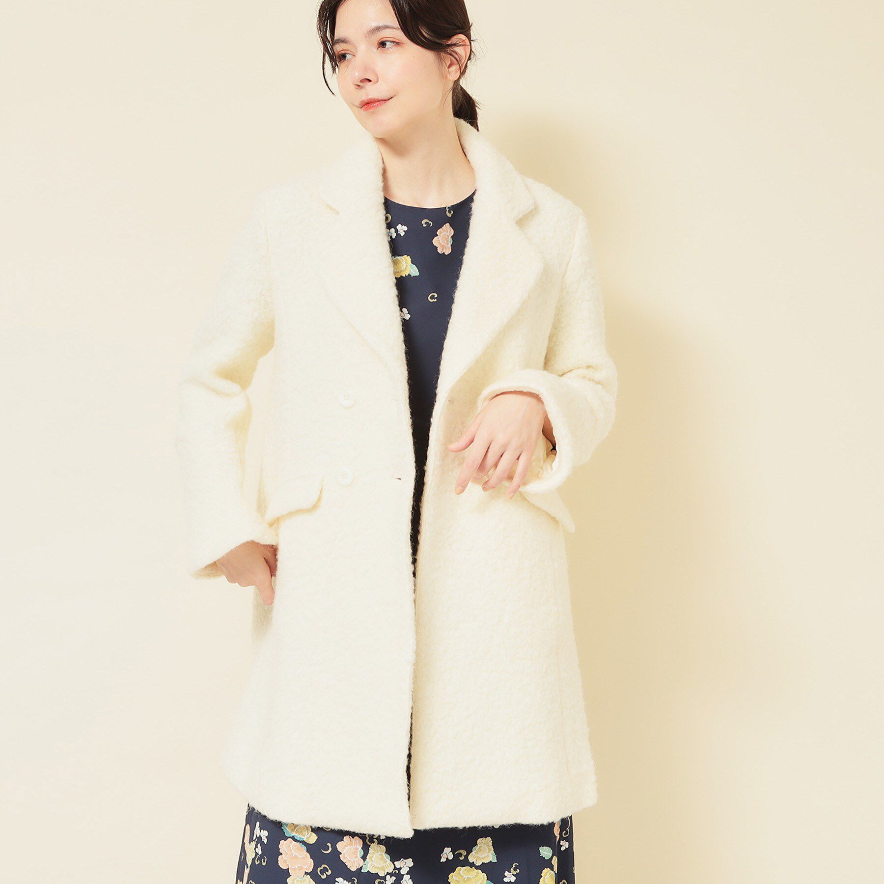 SunaUna「【COLLECTION LINE】ブークレーコート」|チェスターコート|