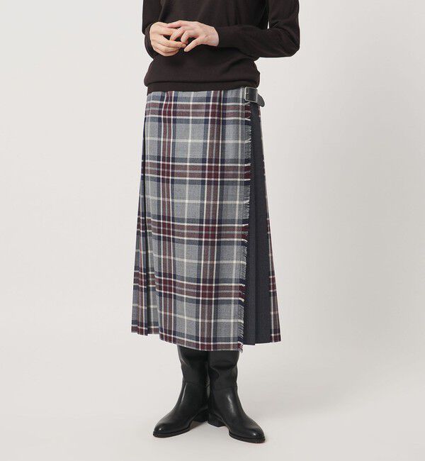 UNITED ARROWS「【別注】＜O'NEIL of DUBLIN＞コンビ チェック プリーツスカート」|スカート|