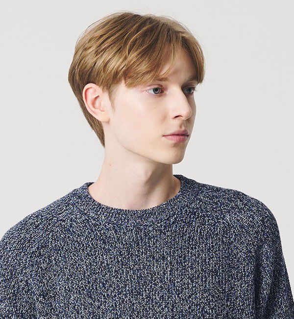 BEAUTY&YOUTH UNITED ARROWS「ユナイテッド コットン アゼ クルーネック ニット ウォッシャブル」|ニット・セーター|COBALT