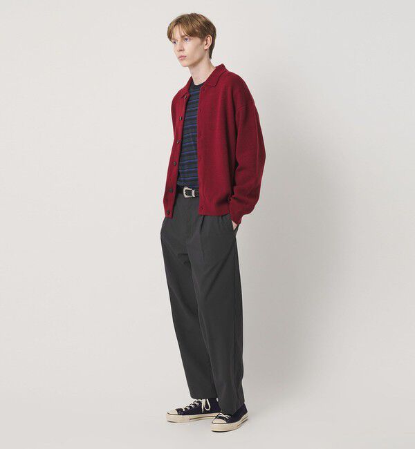 BEAUTY&YOUTH UNITED ARROWS「カルゼ ナイロン 1プリーツ テーパード パンツ NO.10」|チノ|