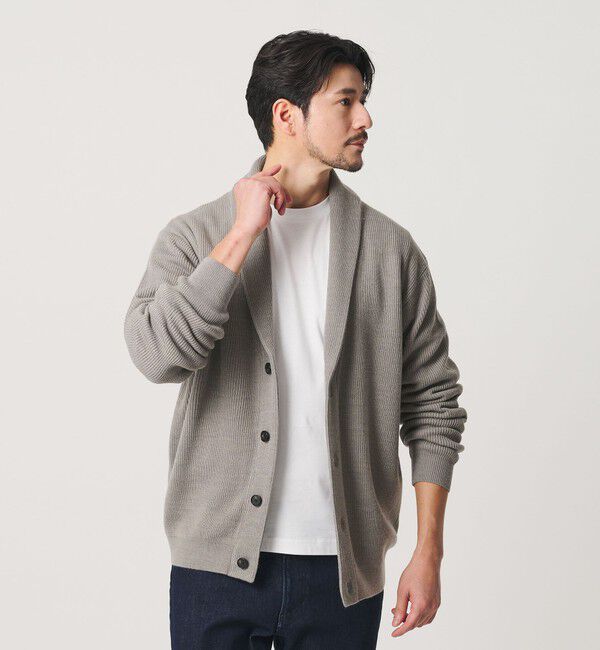 BEAUTY&YOUTH UNITED ARROWS「【WEB限定 WARDROBE SMART】ウォッシャブル ショールカラー カーディガン」|カーディガン|