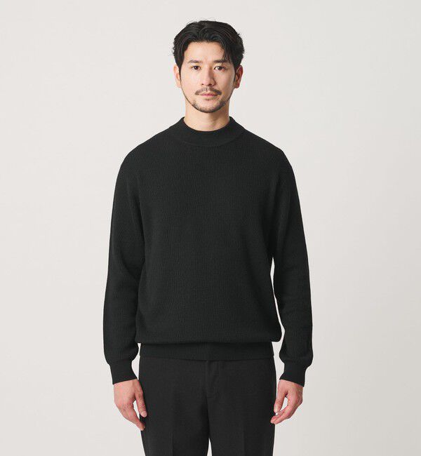 BEAUTY&YOUTH UNITED ARROWS「【WEB限定 WARDROBE SMART】マシーンウォッシャブル ウールミックス アゼ モックネック」|ニット・セーター|