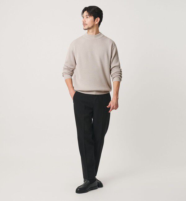 BEAUTY&YOUTH UNITED ARROWS「【WEB限定 WARDROBE SMART】マシーンウォッシャブル ウールミックス アゼ モックネック」|ニット・セーター|