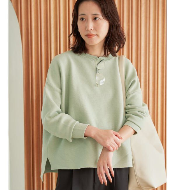 SLOBE IENA「《WEB限定カラーあり/シリーズあり/追加》コットンダブルフェイスプルオーバー」|ニット・セーター|