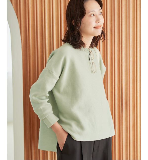 SLOBE IENA「《WEB限定カラーあり/シリーズあり/追加》コットンダブルフェイスプルオーバー」|ニット・セーター|
