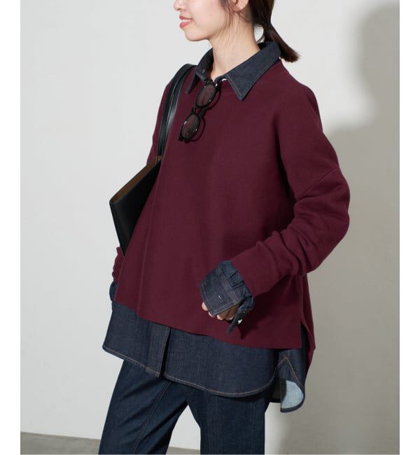 SLOBE IENA「《WEB限定カラーあり/シリーズあり/追加》コットンダブルフェイスプルオーバー」|ニット・セーター|