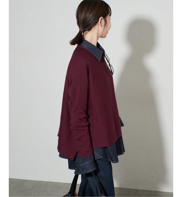 SLOBE IENA「《WEB限定カラーあり/シリーズあり/追加》コットンダブルフェイスプルオーバー」|ニット・セーター|