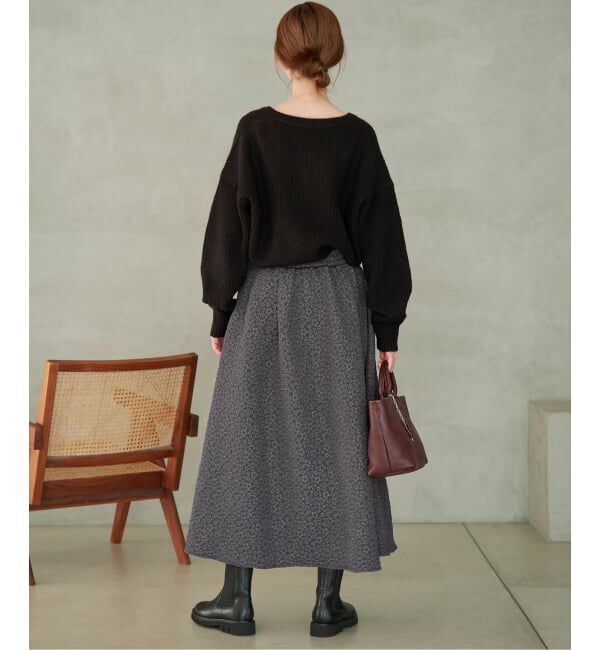 SLOBE IENA「《WEB限定カラーあり》フラワージャガードフレアスカート」|スカート|