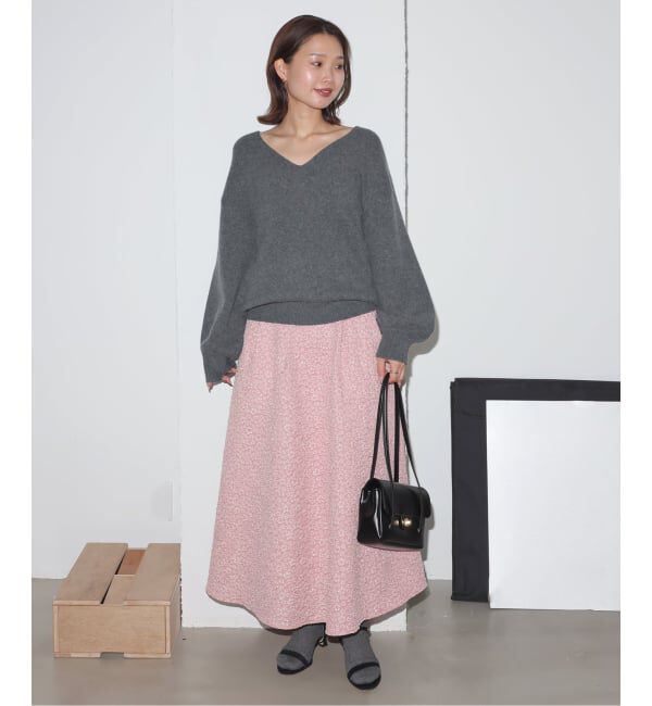 SLOBE IENA「《WEB限定カラーあり》フラワージャガードフレアスカート」|スカート|