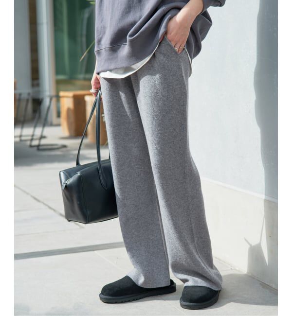 SLOBE IENA「《WEB限定/シリーズあり/予約》ウォッシャブルスムースニットパンツ」|その他|グレー