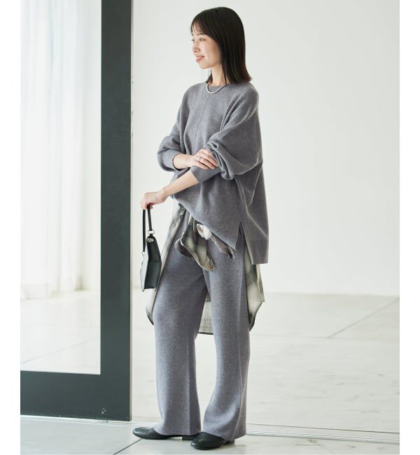 SLOBE IENA「《WEB限定/シリーズあり/予約》ウォッシャブルスムースニットパンツ」|その他|
