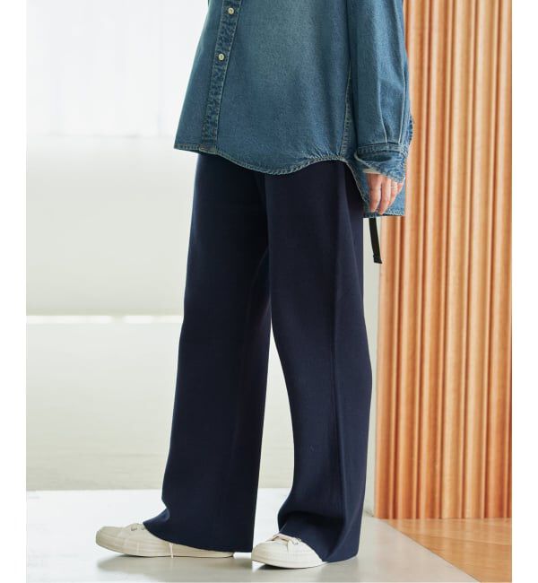 SLOBE IENA「《WEB限定/シリーズあり/予約》ウォッシャブルスムースニットパンツ」|その他|