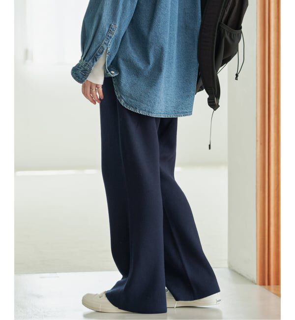 SLOBE IENA「《WEB限定/シリーズあり/予約》ウォッシャブルスムースニットパンツ」|その他|
