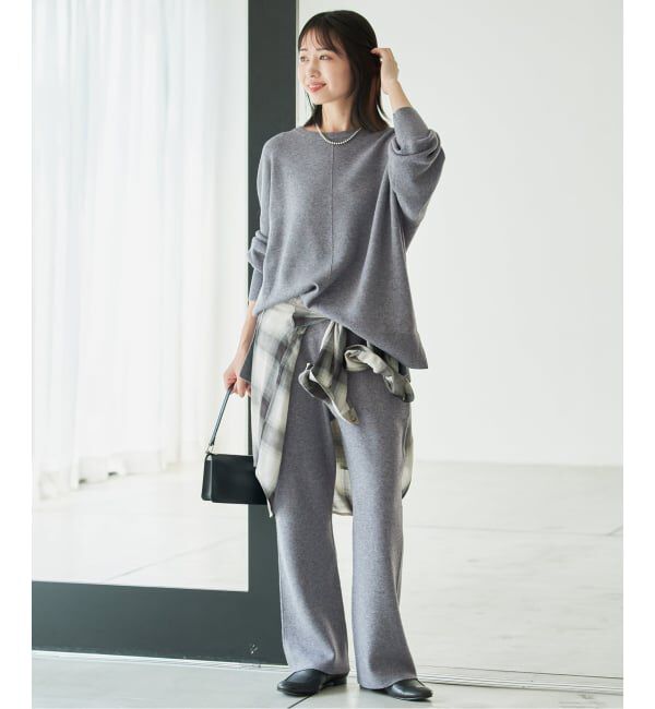 SLOBE IENA「《WEB限定/シリーズあり/予約》ウォッシャブルスムースニットパンツ」|その他|