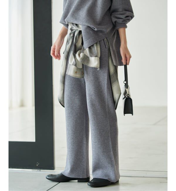 SLOBE IENA「《WEB限定/シリーズあり/予約》ウォッシャブルスムースニットパンツ」|その他|