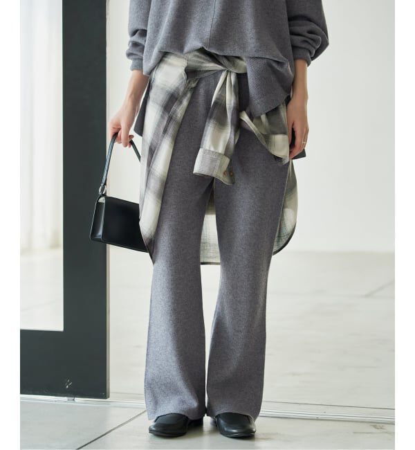 SLOBE IENA「《WEB限定/シリーズあり/予約》ウォッシャブルスムースニットパンツ」|その他|