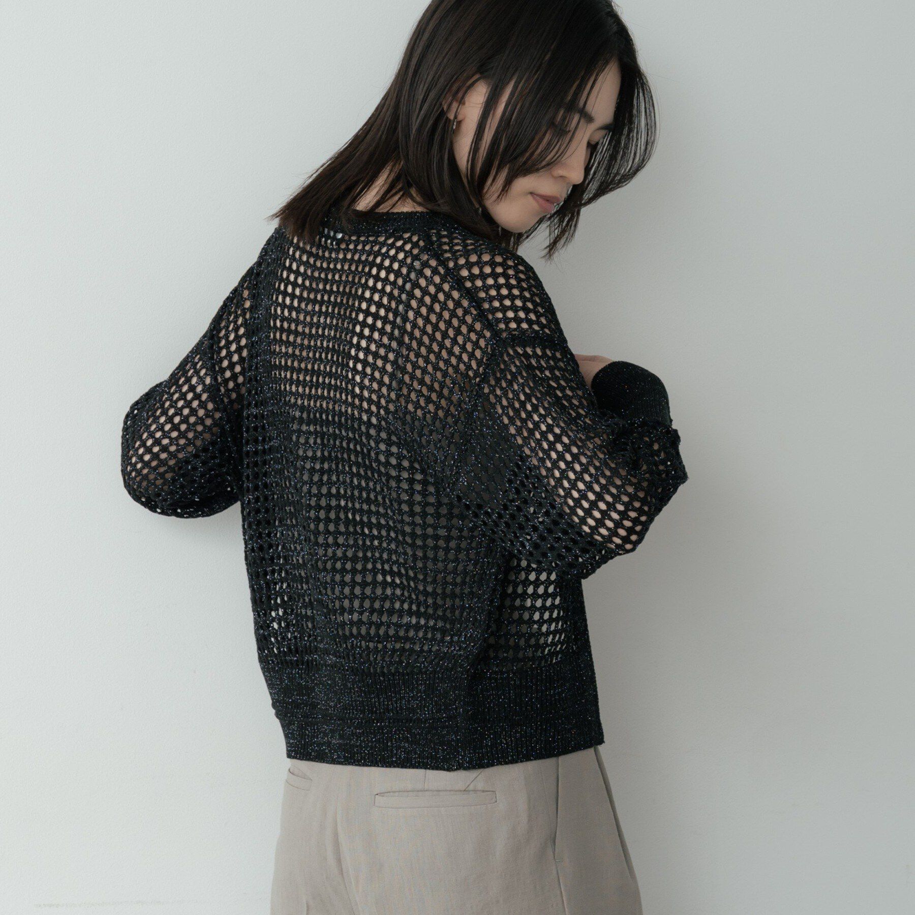 GALLEST「クルーネックメッシュカーディガン」|カーディガン|