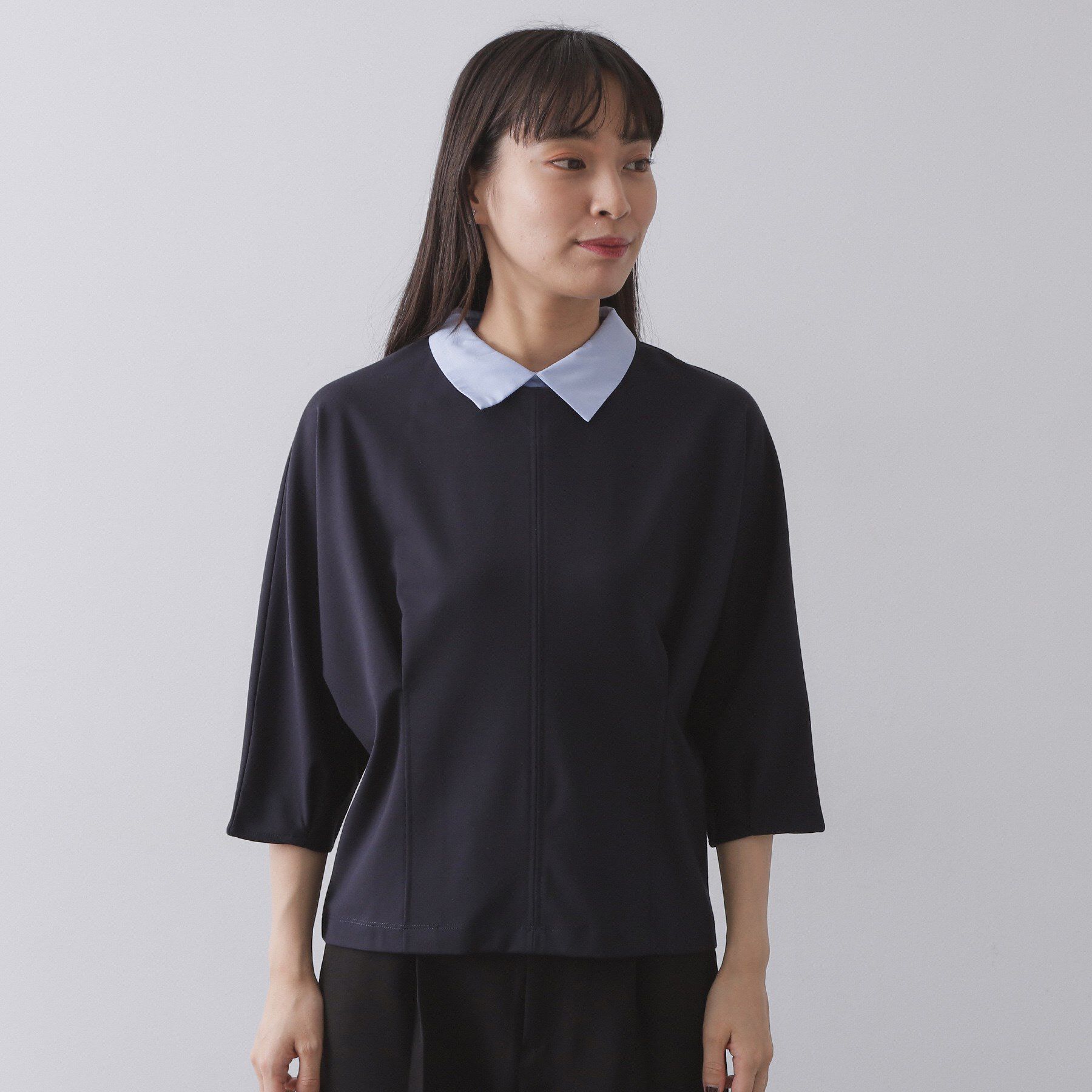 OPAQUE.CLIP「襟付きドルマントップス【洗濯機OK】」|Tシャツ・カットソー|