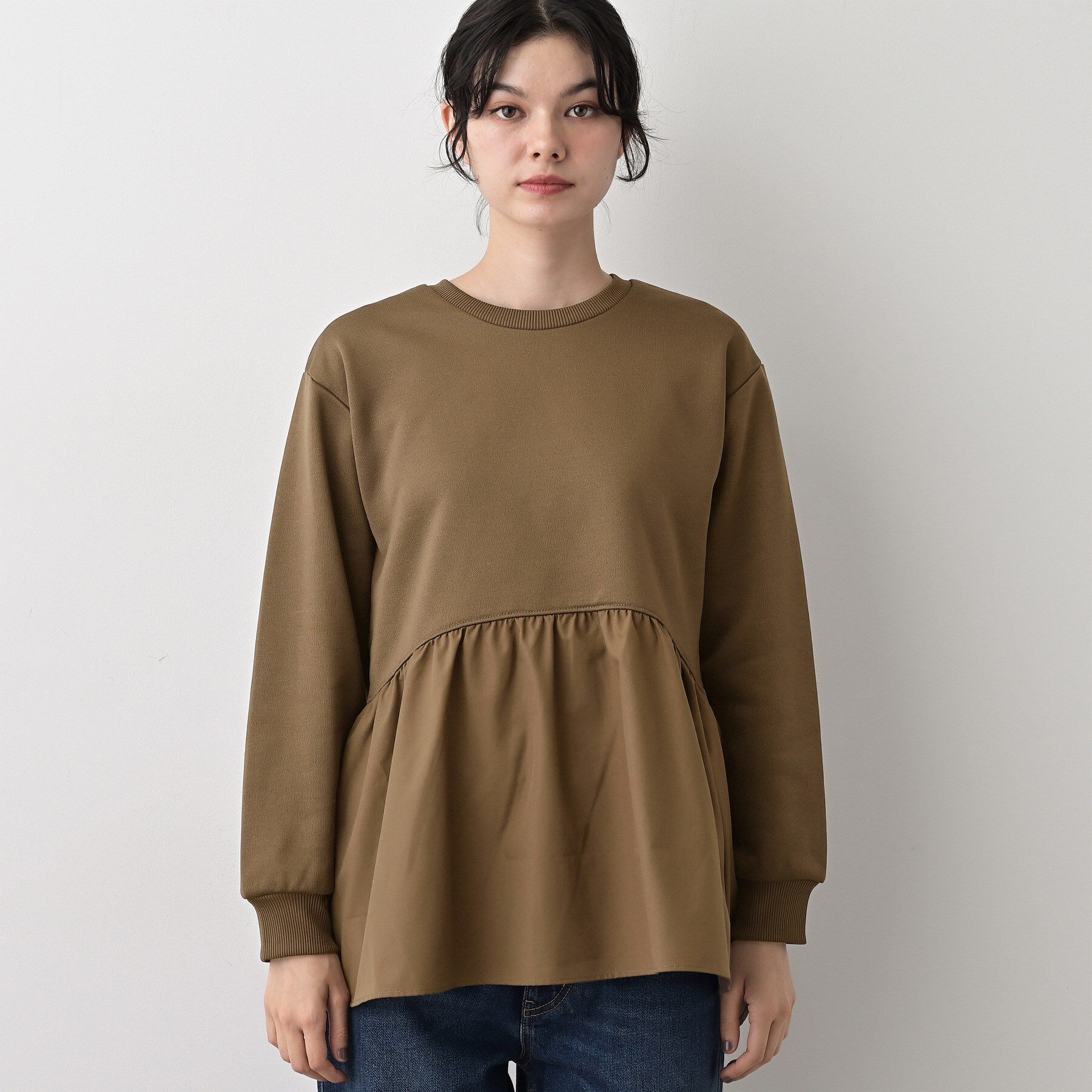 Dessin「【体型カバー/洗える】ペプラムスウェット」|Tシャツ・カットソー|
