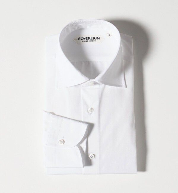 UNITED ARROWS「＜SOVEREIGN＞ALUMO ブロードクロス ハンドライン ワイドカラー シャツ」|シャツ・ブラウス|WHITE