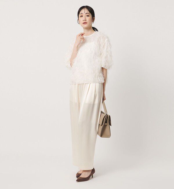 UNITED ARROWS「サテン ギャザー テーパード ワイドパンツ」|その他|