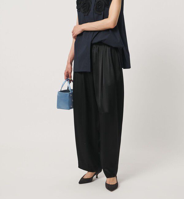 UNITED ARROWS「サテン ギャザー テーパード ワイドパンツ」|その他|