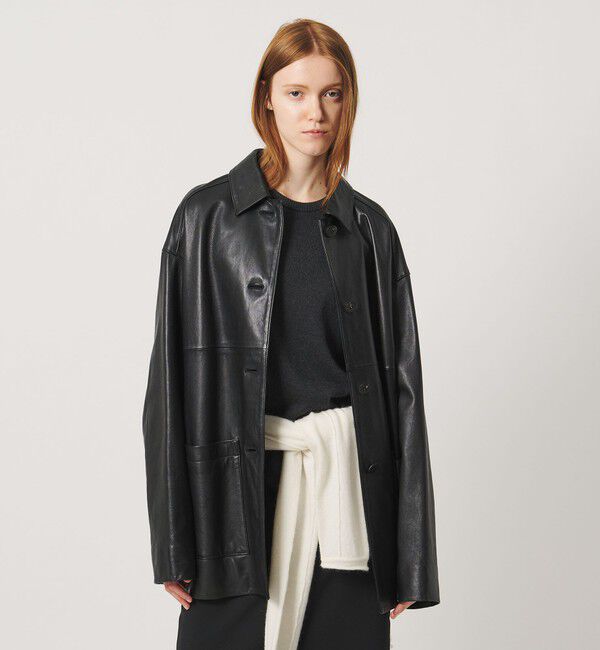 AEWEN MATOPH「＜AEWEN MATOPH＞レザー カバーオール ジャケット」|その他|BLACK
