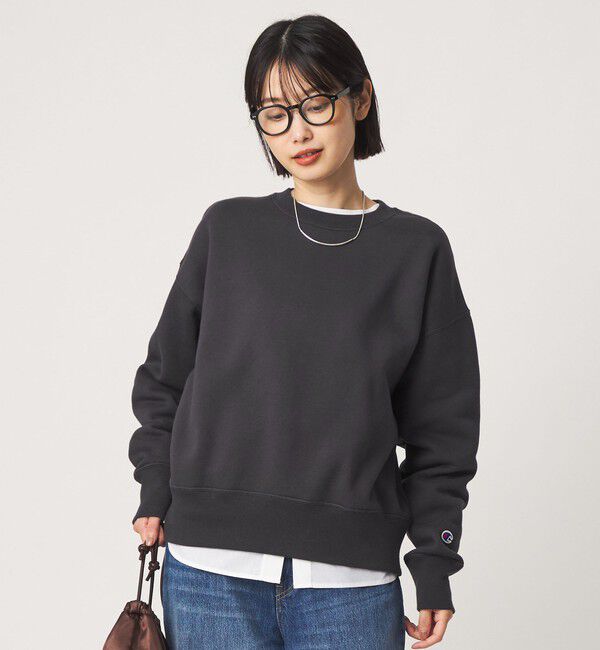 UNITED ARROWS green label relaxing「【別注】＜Champion＞CVC TF プリント プルオーバー」|スウェット・ジャージ|BLACK