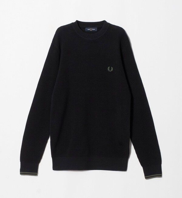 UNITED ARROWS green label relaxing「＜FRED PERRY＞ ワッフル スティッチ ジャンパー ニット」|ニット・セーター|BLACK