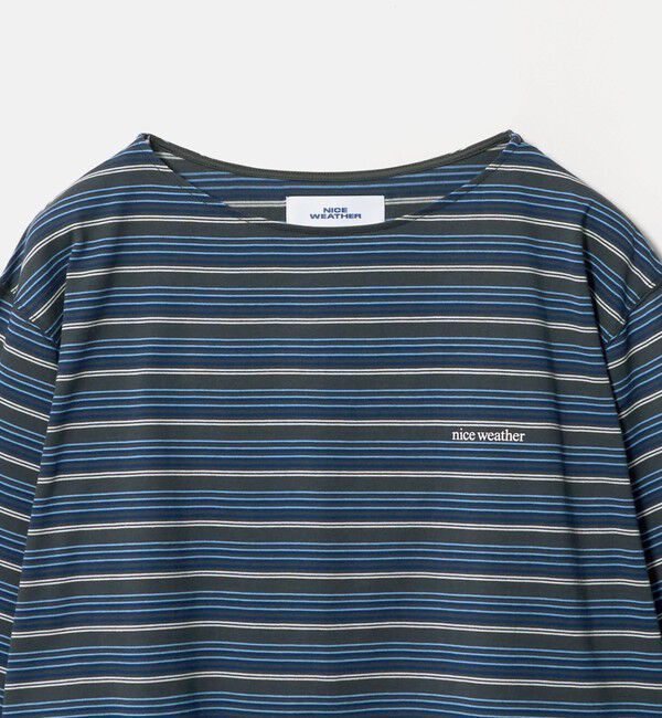 NICE WEATHER「＜NICE WEATHER＞マルチボーダー ショートロングスリーブ Tシャツ」|Tシャツ・カットソー|