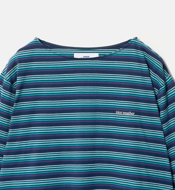 NICE WEATHER「＜NICE WEATHER＞マルチボーダー ショートロングスリーブ Tシャツ」|Tシャツ・カットソー|