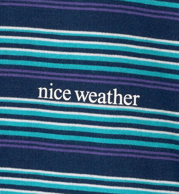 NICE WEATHER「＜NICE WEATHER＞マルチボーダー ショートロングスリーブ Tシャツ」|Tシャツ・カットソー|