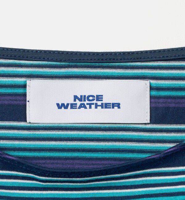 NICE WEATHER「＜NICE WEATHER＞マルチボーダー ショートロングスリーブ Tシャツ」|Tシャツ・カットソー|